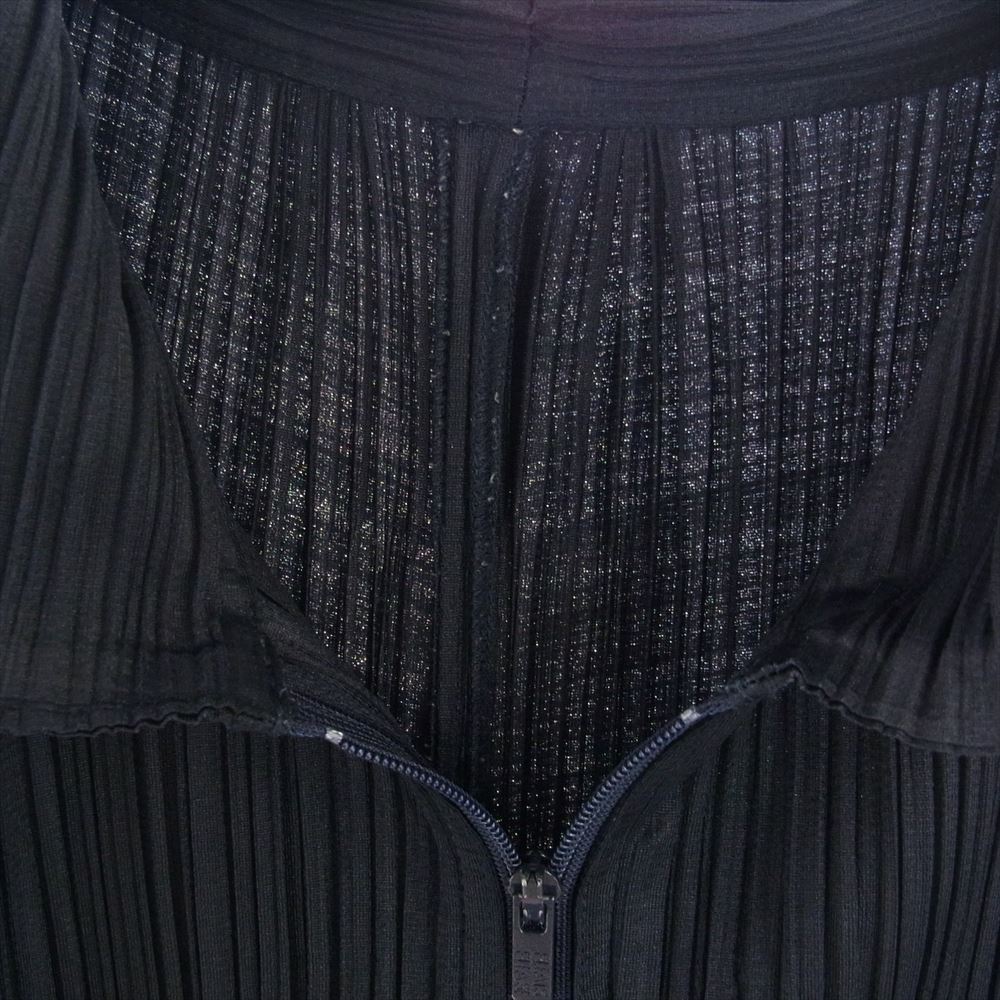 PLEATS PLEASE プリーツプリーズ イッセイミヤケ PP43-JC141 プリーツ加工 フルジップ ジップアップ パーカー ネイビー ネイビー系【中古】