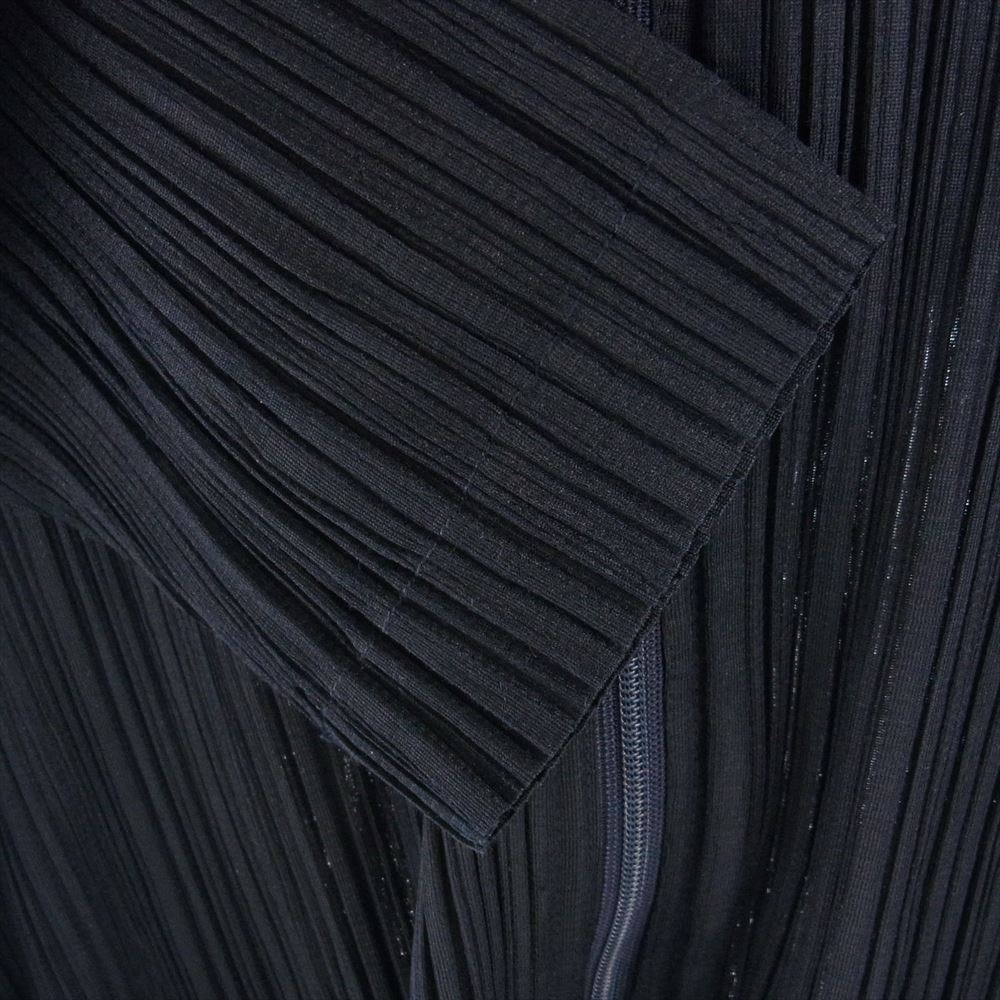 PLEATS PLEASE プリーツプリーズ イッセイミヤケ PP43-JC141 プリーツ加工 フルジップ ジップアップ パーカー ネイビー ネイビー系【中古】