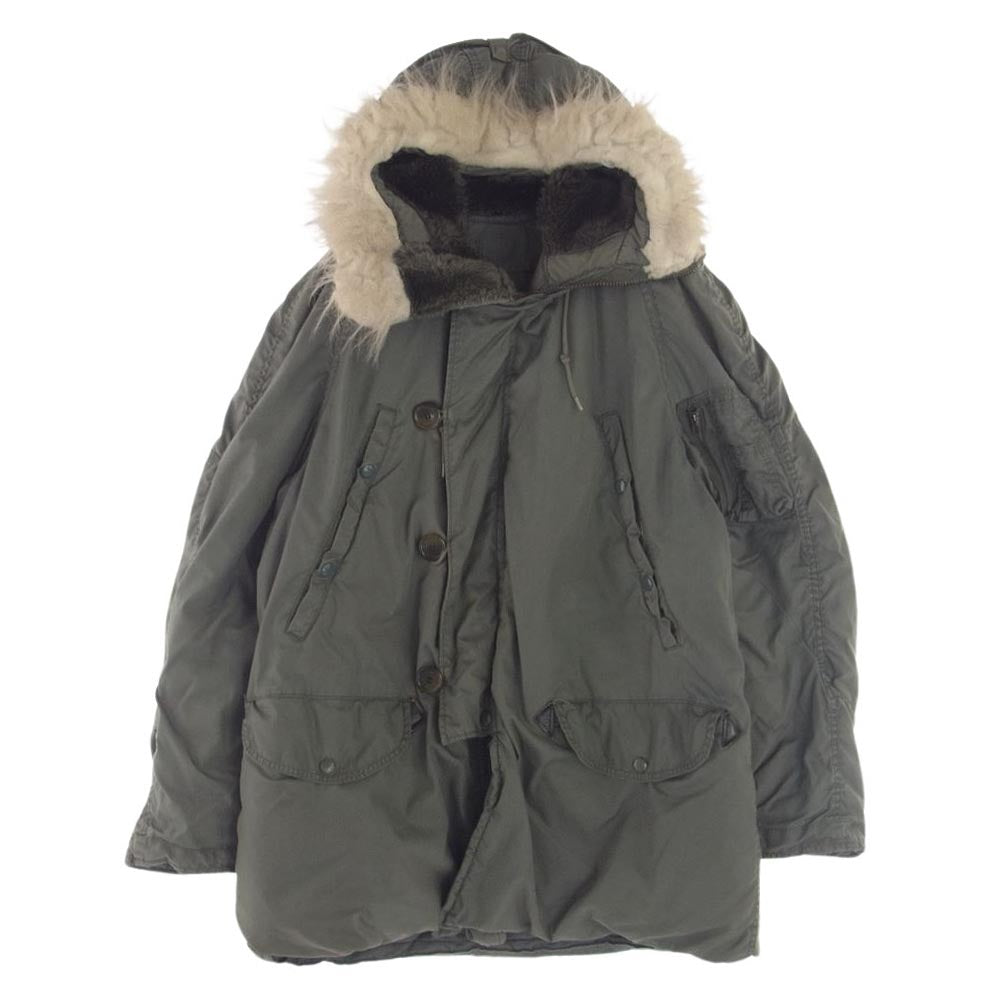 vintage 8415-00-376-1672 U.S.AIR FORCE PARKA EXTREME COLDWEATHER TYPE N-3B WITH SYNTHETIC FUR ON HOOD N-3B 85年会計  ミリタリージャケット モスグリーン系 M【中古】