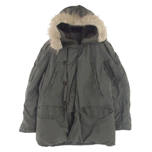 vintage 8415-00-376-1672 U.S.AIR FORCE PARKA EXTREME COLDWEATHER TYPE N-3B WITH SYNTHETIC FUR ON HOOD N-3B 85年会計  ミリタリージャケット モスグリーン系 M【中古】