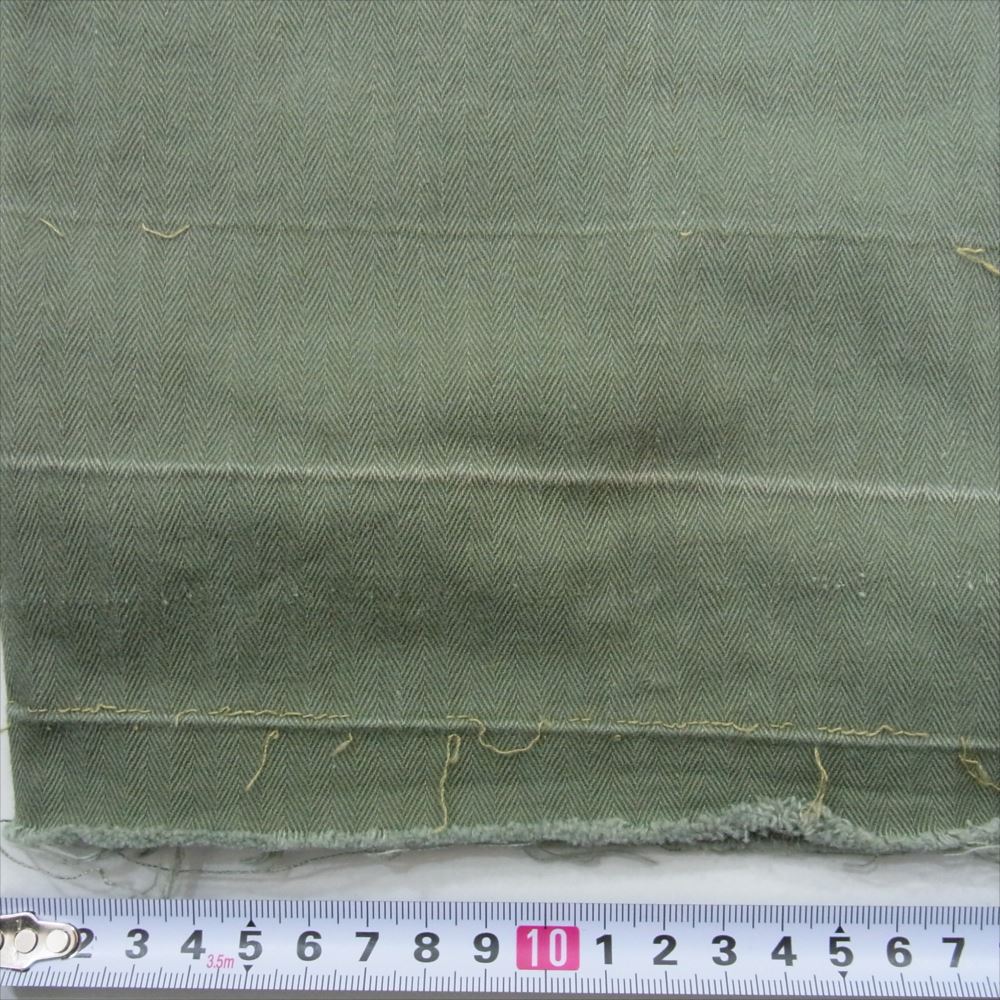 vintage 40s USMC HBTトラウザーズ ヘリンボーン ボタンフライ ミリタリー パンツ カーキ系 サイズ表記無【中古】