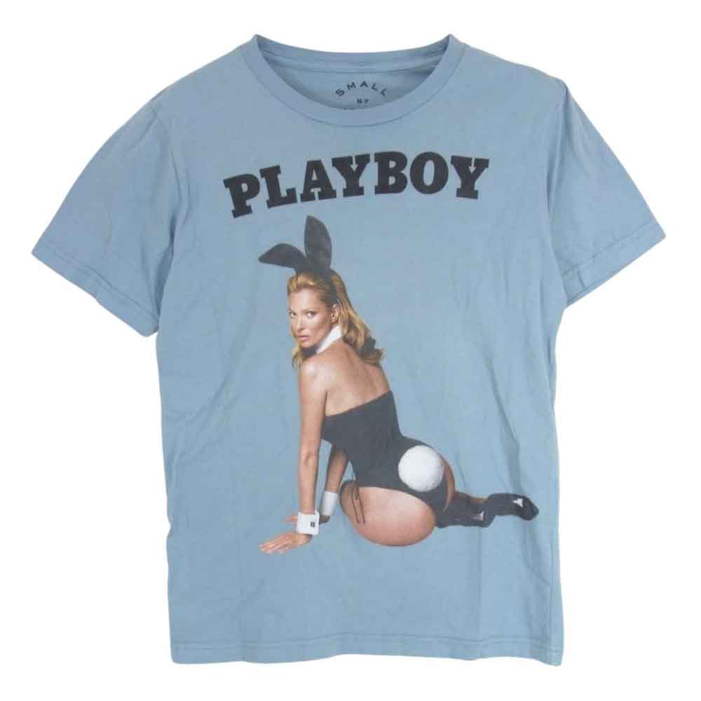 MARC JACOBS マークジェイコブス × Playboy プレイボーイ ガール プリント 半袖 Tシャツ ライトブルー系 S【中古】
