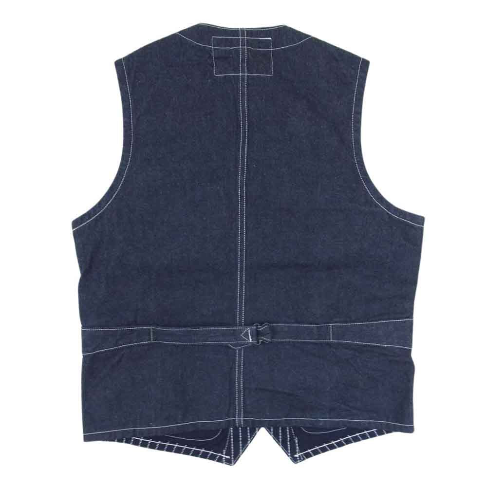 SUGAR CANE シュガーケーン SC12654 9oz WABASH STRIPE WORK VEST ウォバッシュストライプ ワーク ベスト ネイビー系 38【美品】【中古】