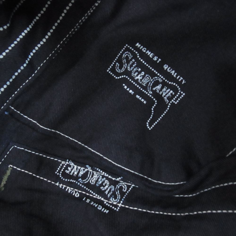 SUGAR CANE シュガーケーン SC12654 9oz WABASH STRIPE WORK VEST ウォバッシュストライプ ワーク ベスト ネイビー系 38【美品】【中古】