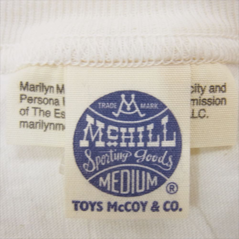 TOY'S McCOY トイズマッコイ TMC2239 95th ANNIV. MARILYN MONROE TEE SHIRT マリリン モンロー  半袖 Tシャツ ホワイト系 M【新古品】【未使用】【中古】