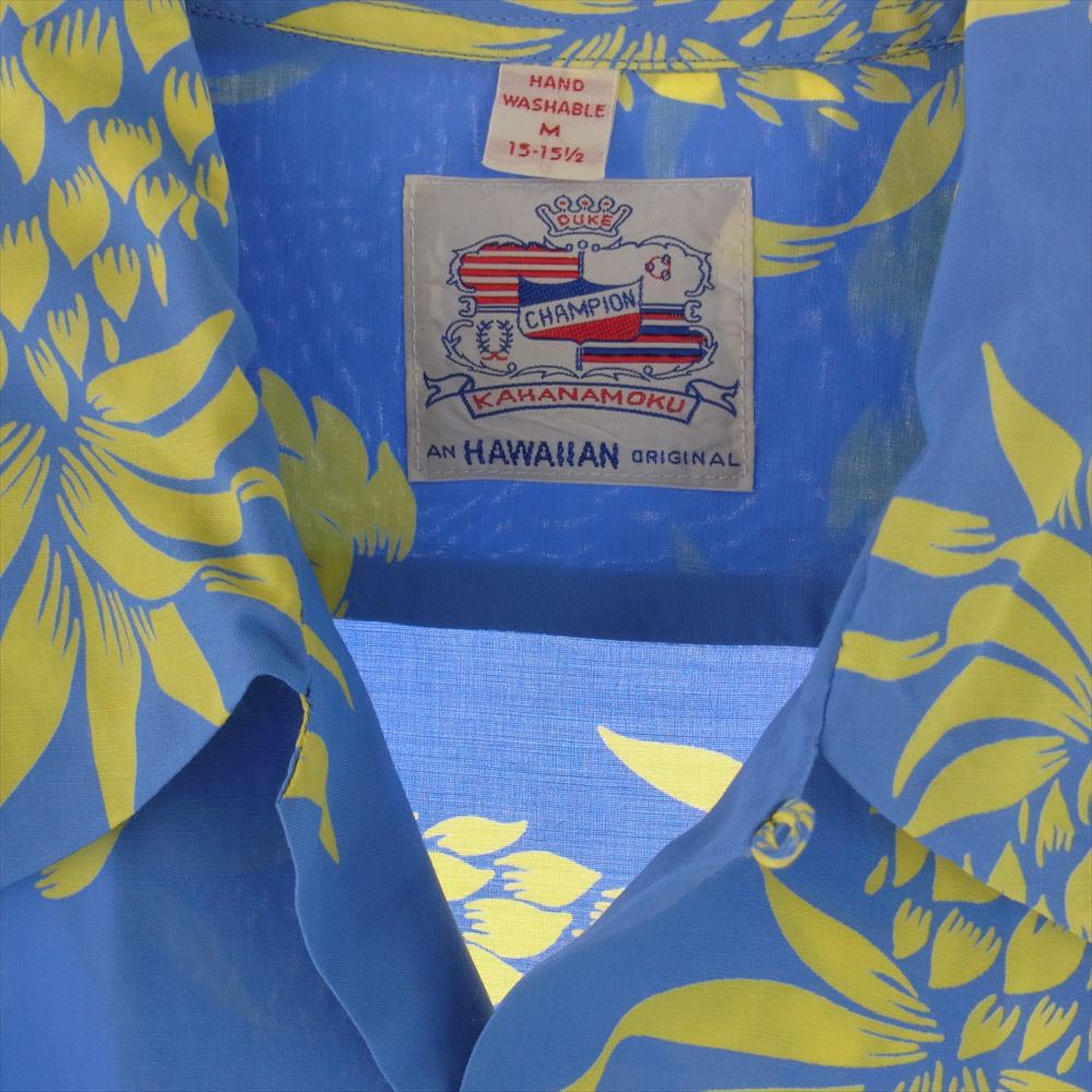 TAILOR TOYO テイラー東洋 DK36201 DUKE KAHANAMOKU SP DUKE'S PINEAPPLE デューク カハナモク スペシャル デュークス パイナップル アロハ ハワイアン 半袖 シャツ ライトブルー系 M【極上美品】【中古】