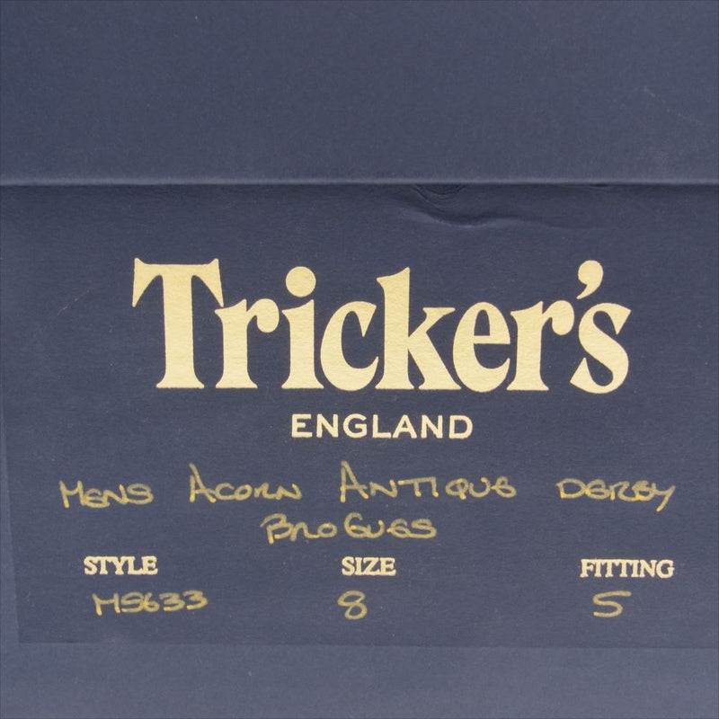 Tricker's トリッカーズ M5633 BOURTON ACORN ANTIQUE バートン ウィングチップ シューズ ブラウン系 8【極上美品】【中古】