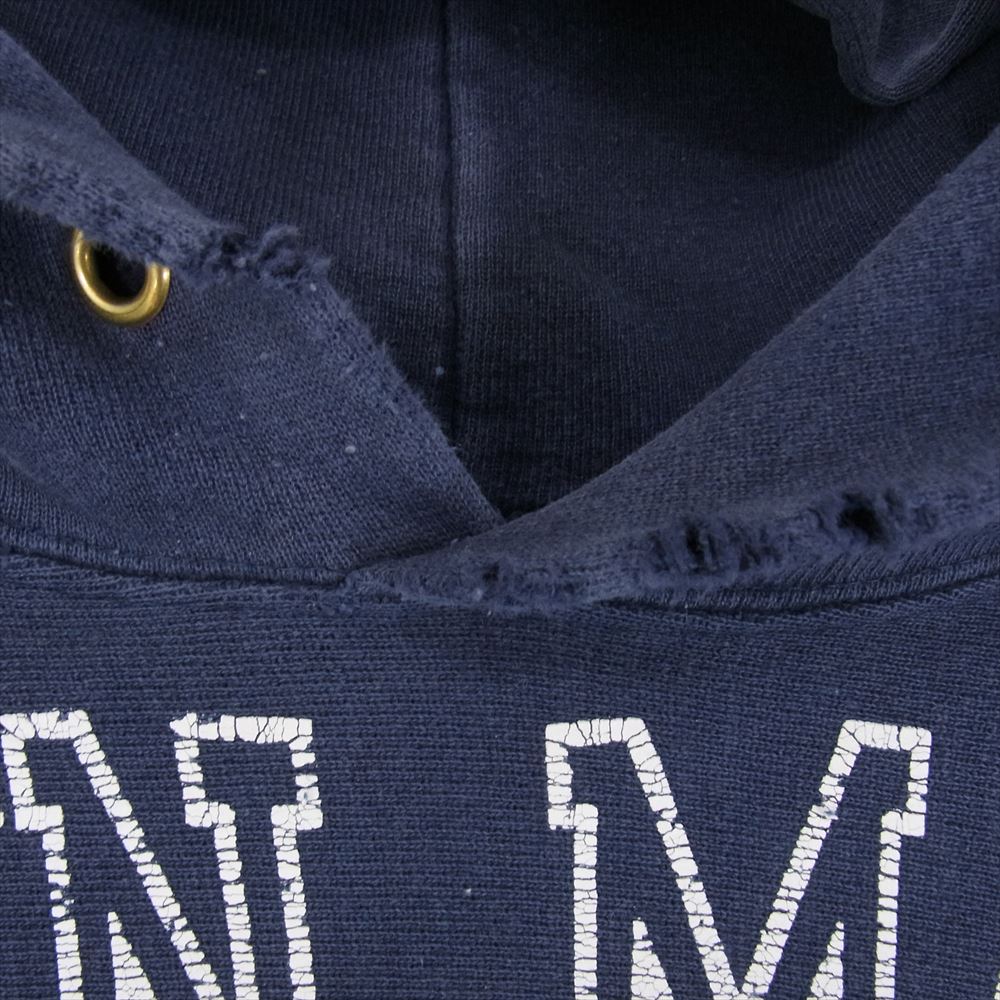 Champion チャンピオン 90s USA製 刺繍タグ カレッジロゴ REVERSE WEAVE リバースウィーブ パーカー ネイビー系 L【中古】