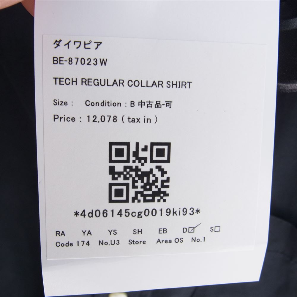 ダイワピア BE-87023W TECH REGULAR COLLAR SHIRTS テック レギュラーカラー 長袖 シャツ ダークネイビー系 M【中古】
