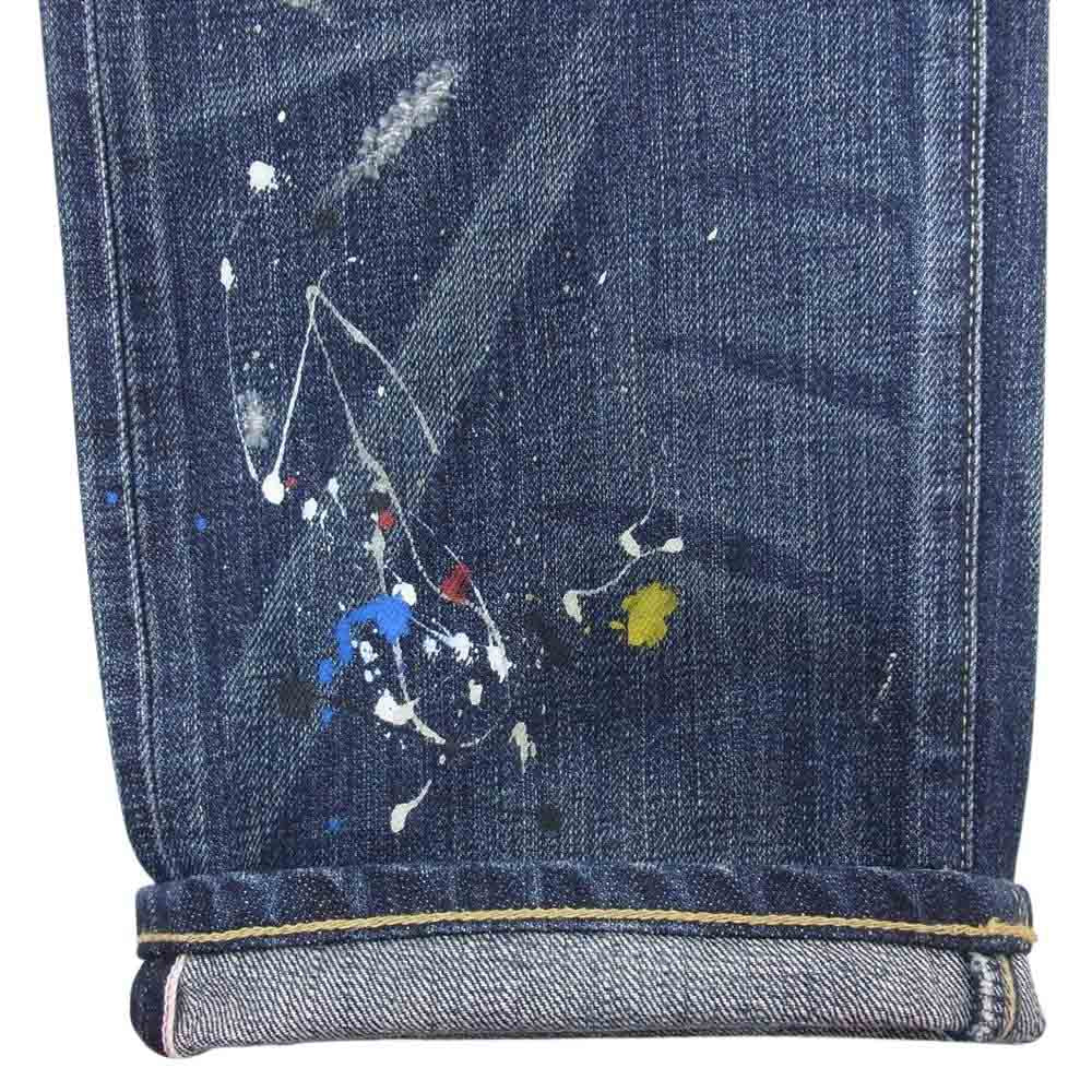 NEIGHBORHOOD ネイバーフッド DCNH-PT-M13 08EX DIRT SAVAGE NARROW DENIM ペンキ加工 ダメージ加工 サベージ ナロー デニムパンツ ジーンズ インディゴブルー系 S【美品】【中古】