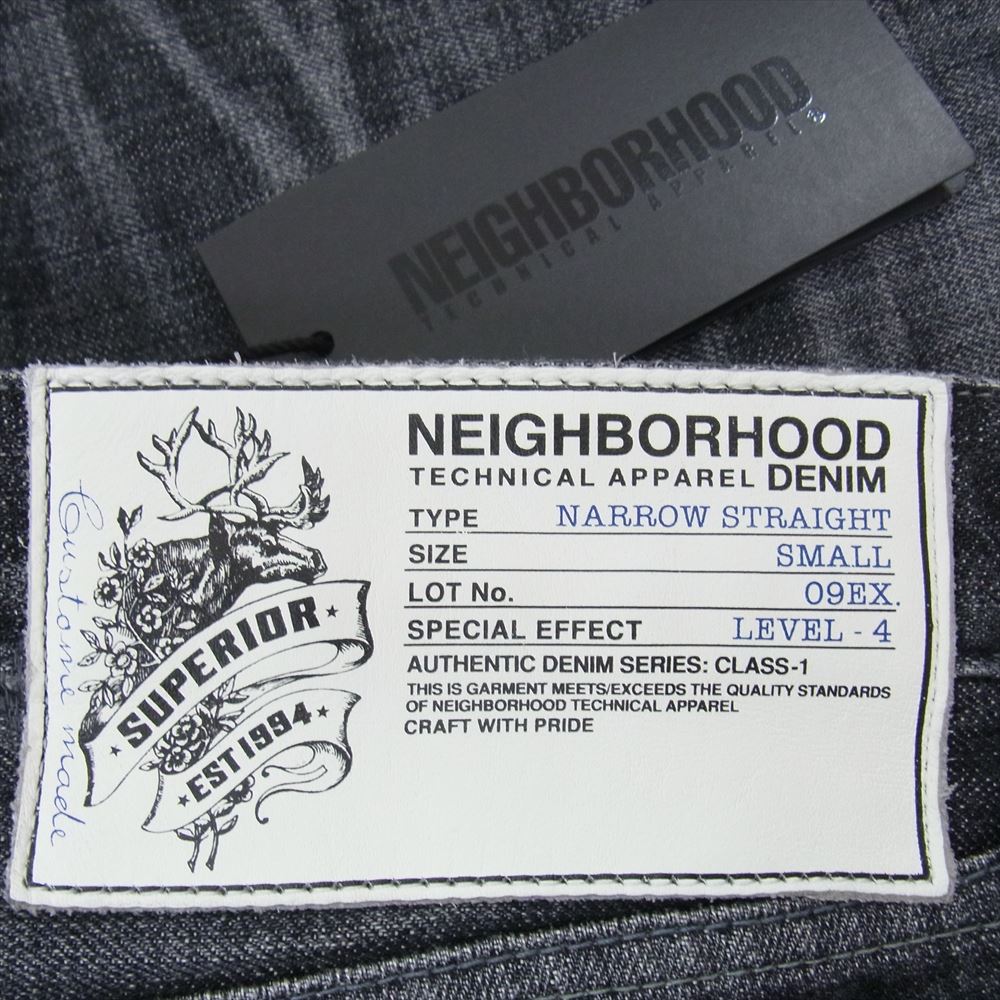 NEIGHBORHOOD ネイバーフッド 091DCNH-PTM15 09EX ANCHOR SAVAGE NARROW ナロー アンカー刺繍 ダメージ加工 サベージ ナロー デニムパンツ ジーンズ ブラック系 S【中古】