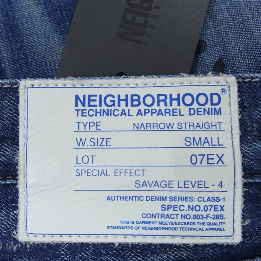 NEIGHBORHOOD ネイバーフッド DCNH-PT-09 FLASH SAVAGE. NARROW フラッシュ サベージ ナロー デニム パンツ  インディゴブルー系 S【美品】【中古】