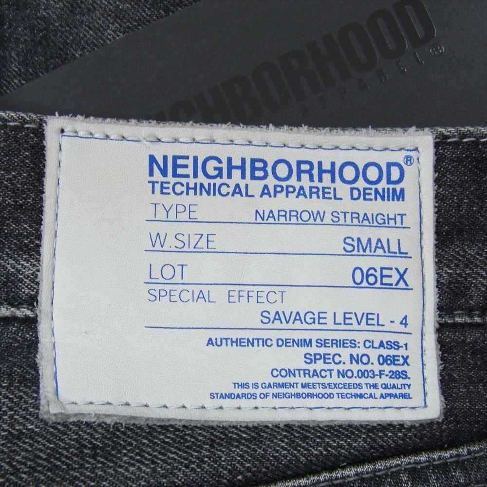 NEIGHBORHOOD ネイバーフッド 06AW DCNH-PT-09 06EX WOLVERINE NARROW SAVAGE LEVEL-4 ウルヴァリン サベージ ダメージ加工 デニムパンツ ジーンズ ブラック系 S【中古】