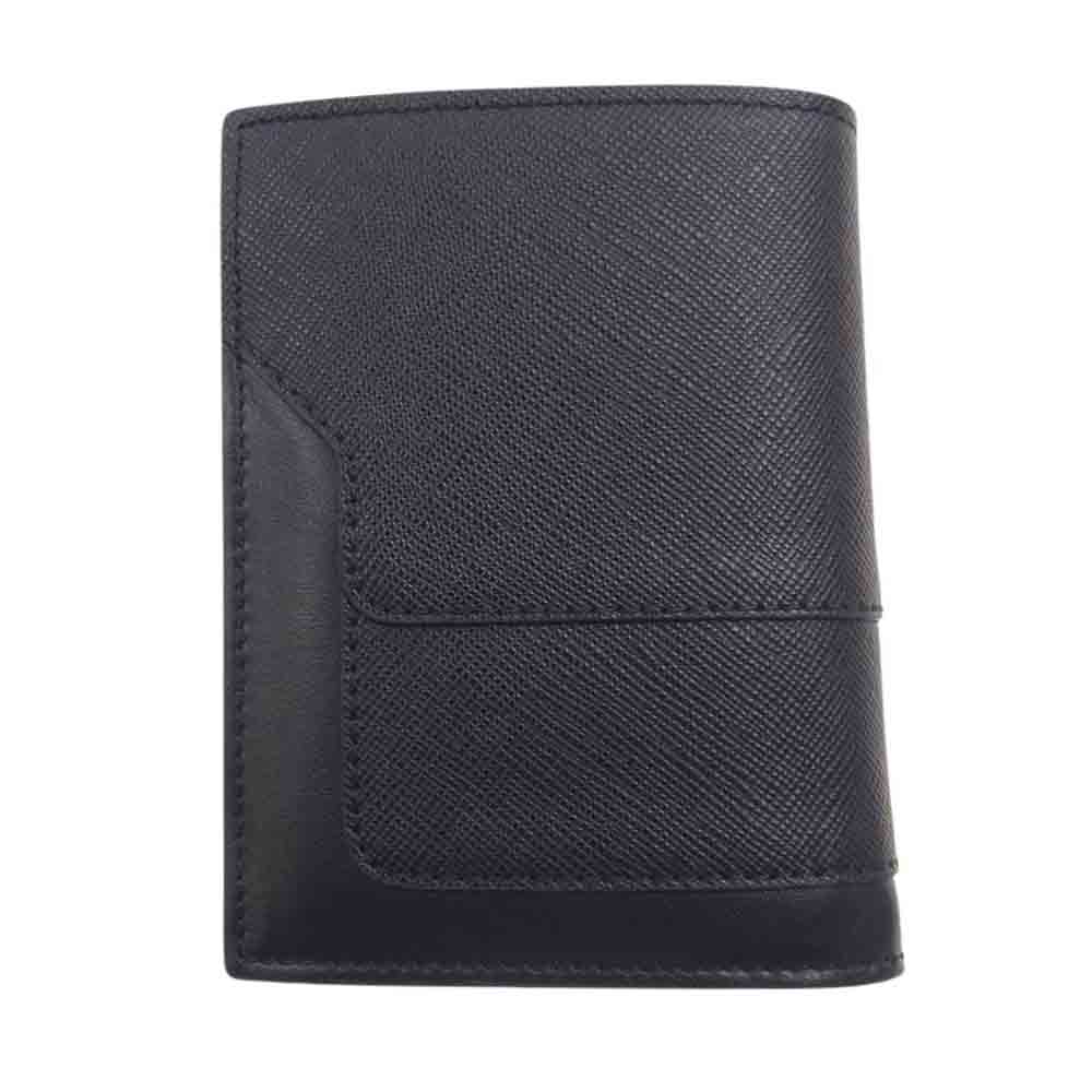 MARNI マルニ バイフォールド レザー 二つ折り 財布 ウォレット ブラック系【中古】