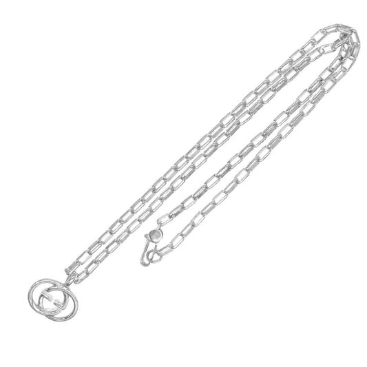 GUCCI グッチ インターロッキングG シルバー チェーン ネックレス シルバー系【中古】