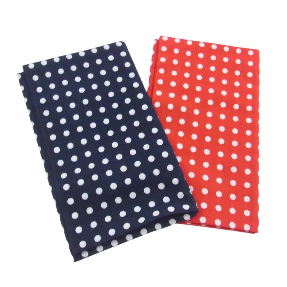 Supreme シュプリーム 22AW × 染の安坊 Tenugui Towel ロゴ ドット柄 手ぬぐい タオル 2枚セット レッド系 ダークネイビー系【極上美品】【中古】