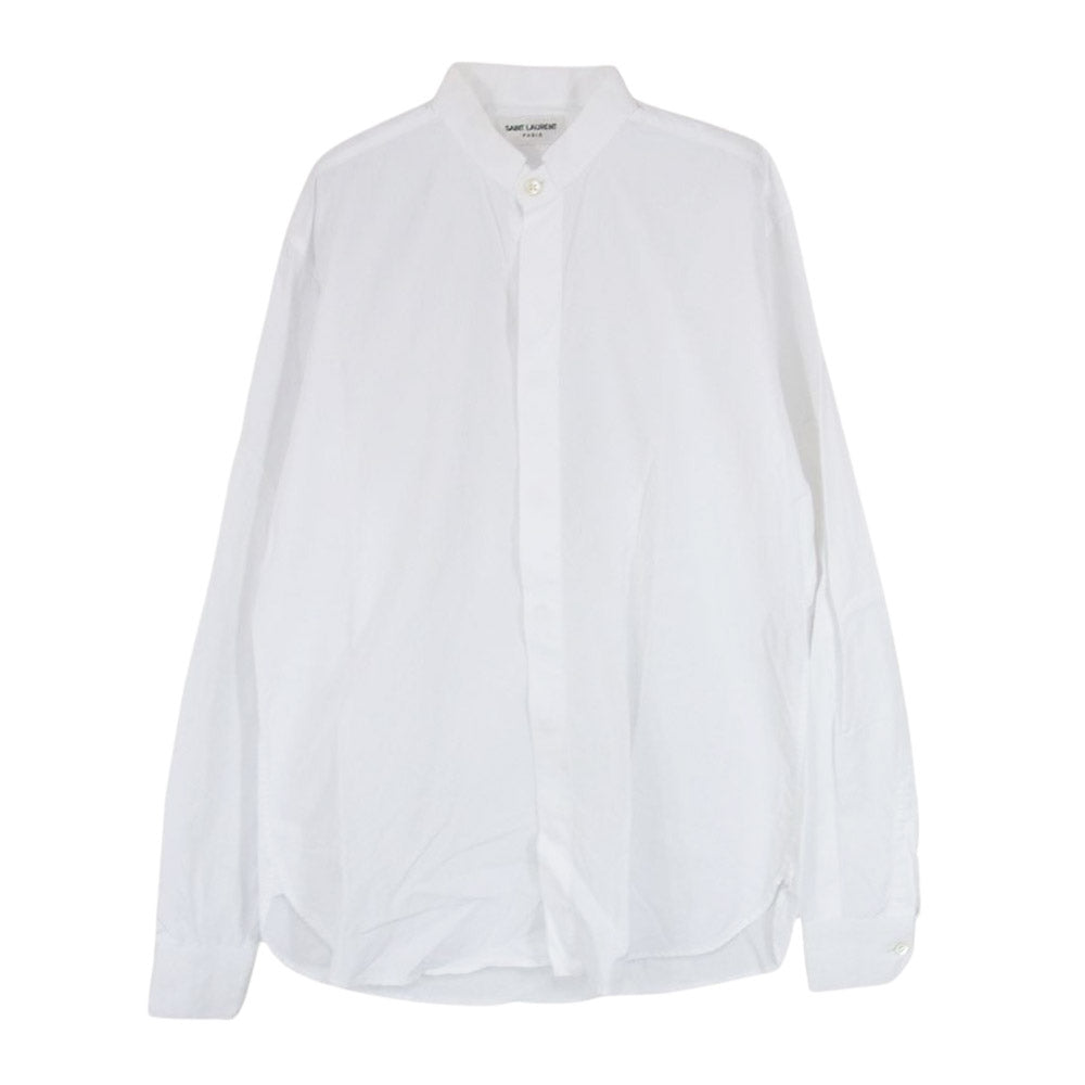 SAINT LAURENT サンローラン 481808 Y216W トンネルカラー 比翼 長袖 ドレスシャツ ホワイト系 38【中古】