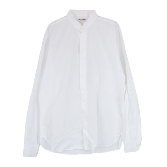 SAINT LAURENT サンローラン 481808 Y216W トンネルカラー 比翼 長袖 ドレスシャツ ホワイト系 38【中古】