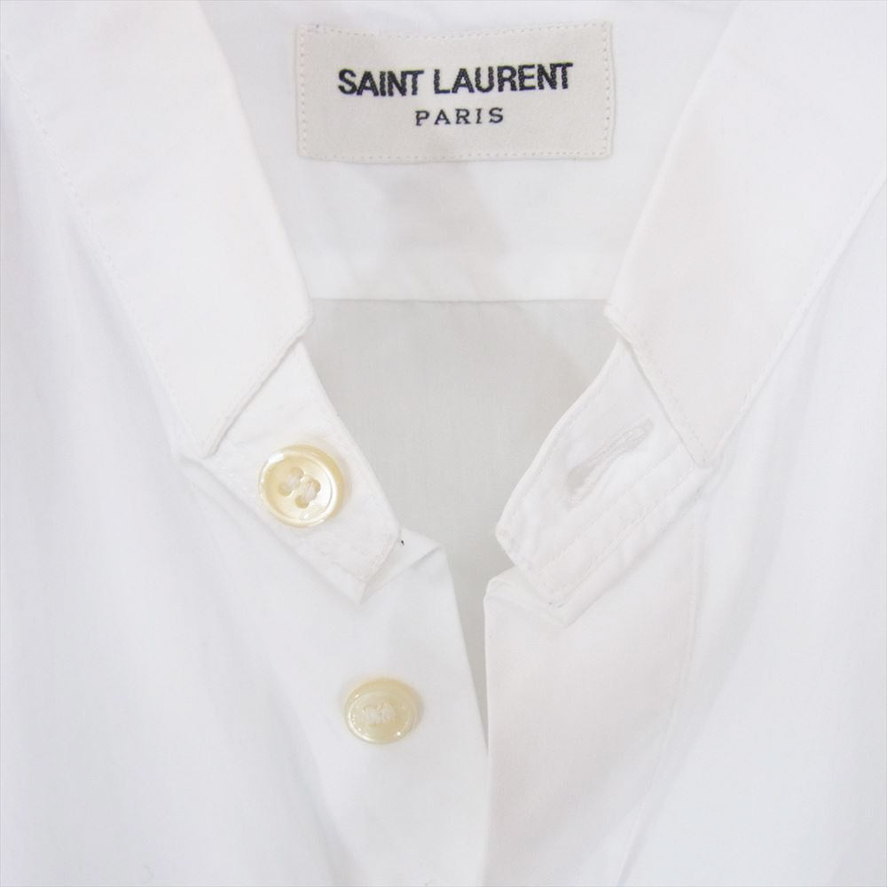 SAINT LAURENT サンローラン 481808 Y216W トンネルカラー 比翼 長袖 ドレスシャツ ホワイト系 38【中古】