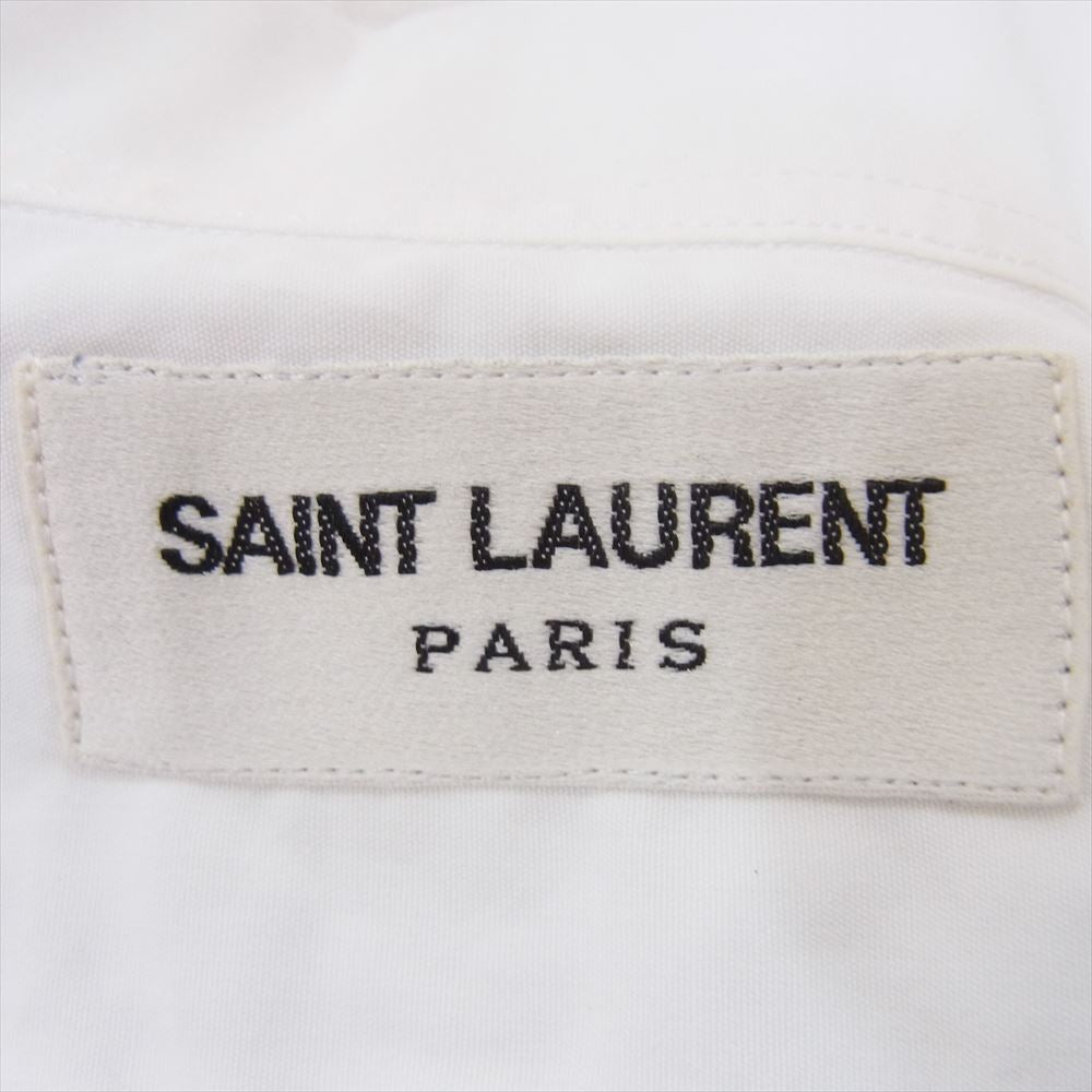 SAINT LAURENT サンローラン 481808 Y216W トンネルカラー 比翼 長袖 ドレスシャツ ホワイト系 38【中古】