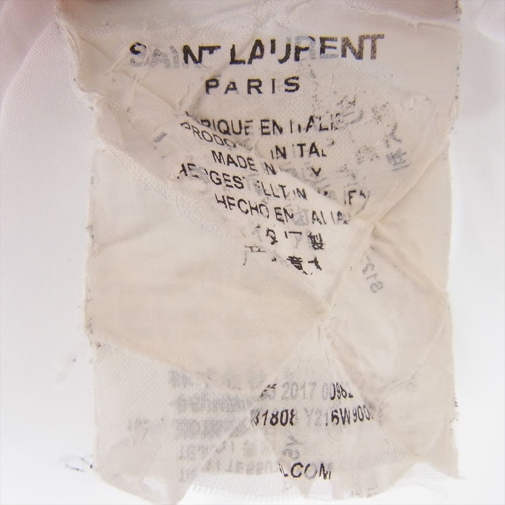 SAINT LAURENT サンローラン 481808 Y216W トンネルカラー 比翼 長袖 ドレスシャツ ホワイト系 38【中古】