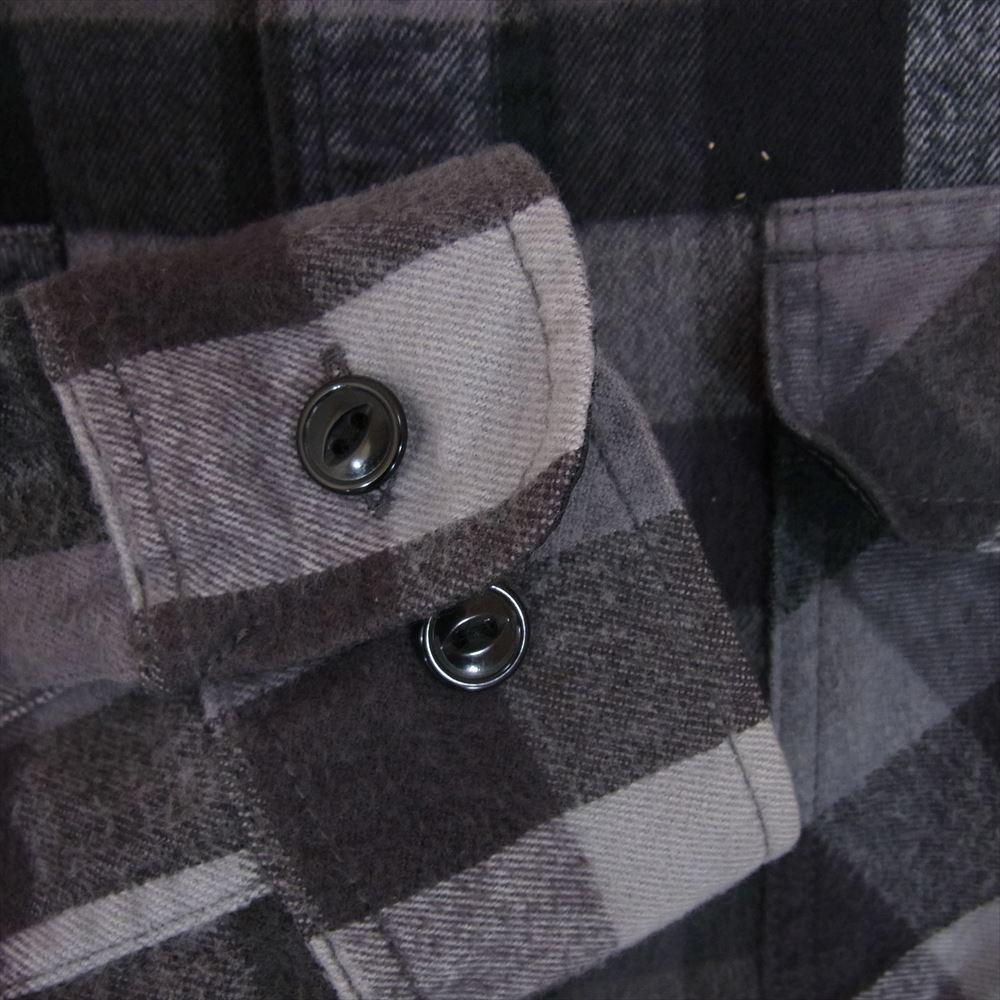 A BATHING APE アベイシングエイプ フランネル チェック シャツ 長袖 グレー系 M【中古】