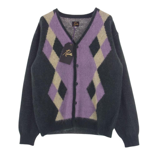 Needles ニードルス 22AW LQ272 Mohair Cardigan Diamond モヘア ダイヤモンド カーディガン マルチカラー系 M【美品】【中古】