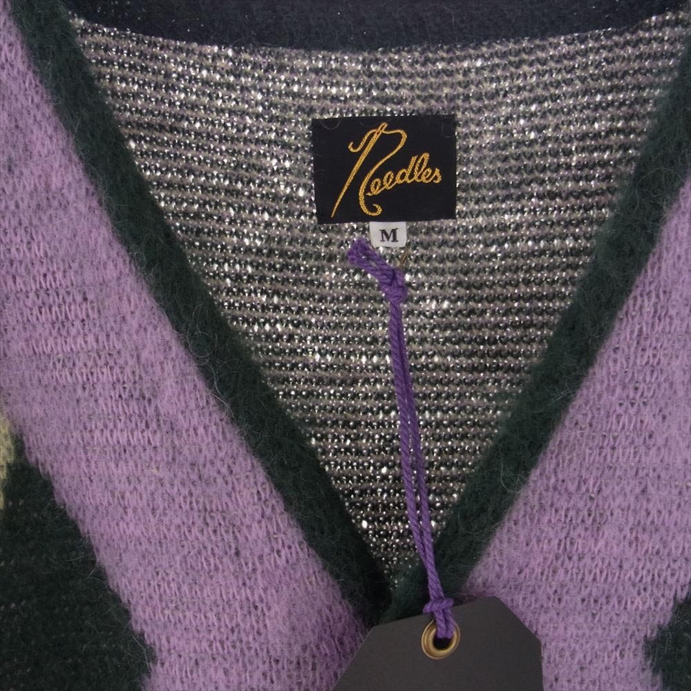 Needles ニードルス 22AW LQ272 Mohair Cardigan Diamond モヘア ダイヤモンド カーディガン マルチカラー系 M【美品】【中古】