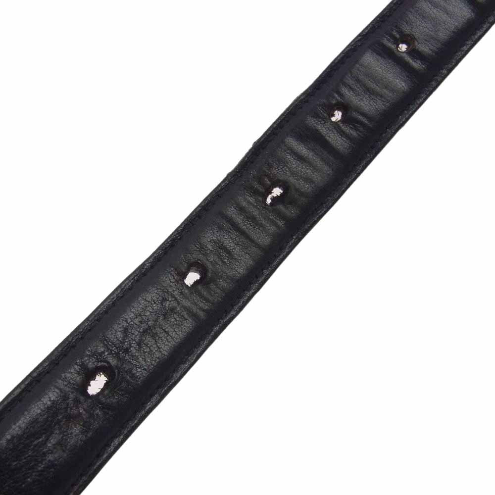 CHROME HEARTS クロムハーツ（原本無） 1.0 Belt Strap スクロール レーベル リベッツ レザー ベルト ブラック系 36【中古】