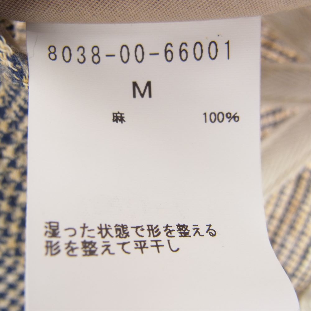 Nigel Cabourn ナイジェルケーボン 8038-00-66001 リネン キャスケット 帽子 ネイビー系 イエロー系 M【美品】【中古】
