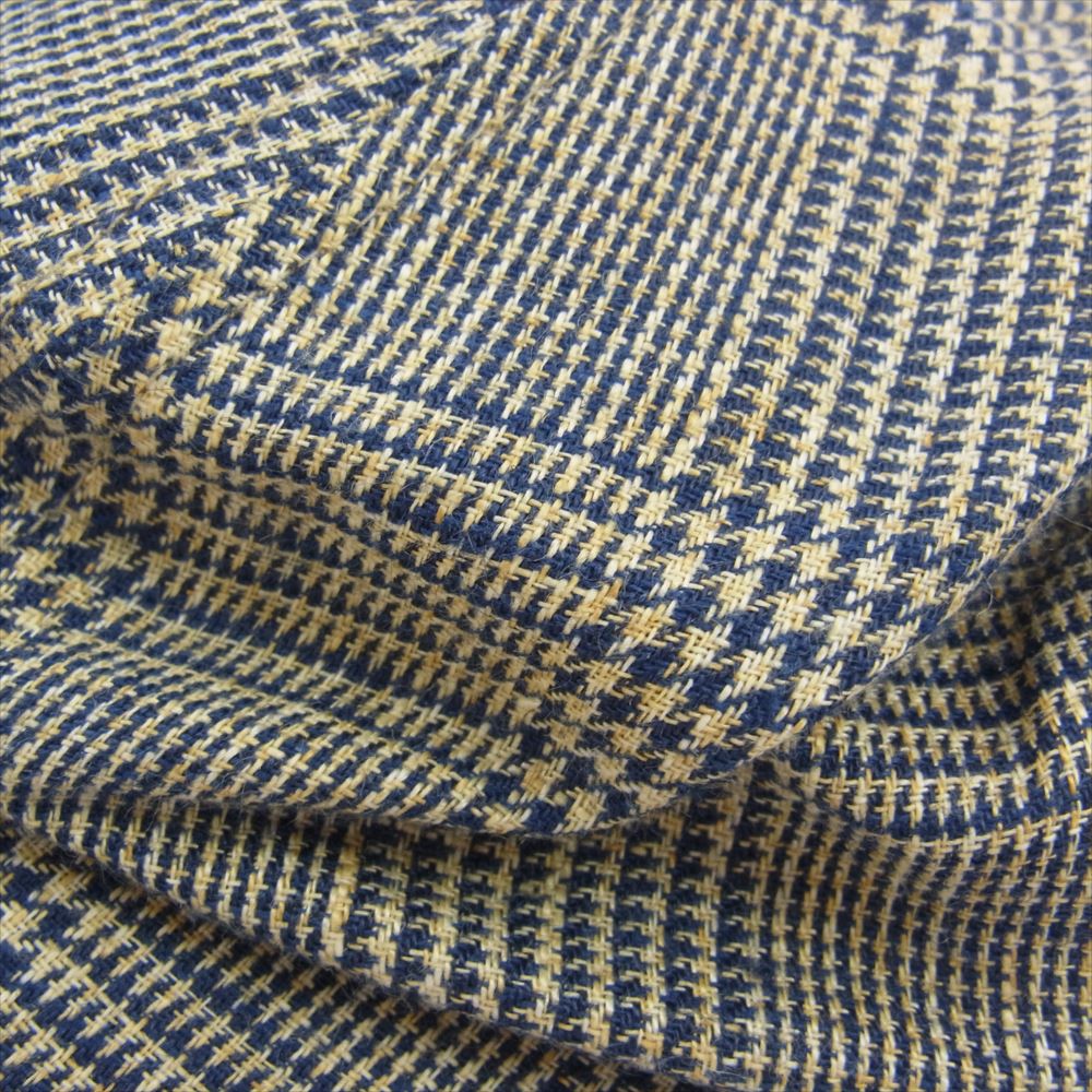 Nigel Cabourn ナイジェルケーボン 8038-00-66001 リネン キャスケット 帽子 ネイビー系 イエロー系 M【美品】【中古】