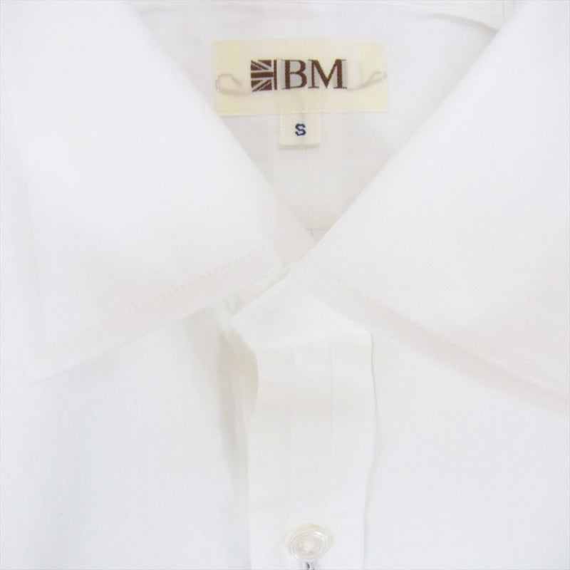ブリティッシュメイド ブライトン セミワイドカラー シャツ ホワイト系 S【極上美品】【中古】