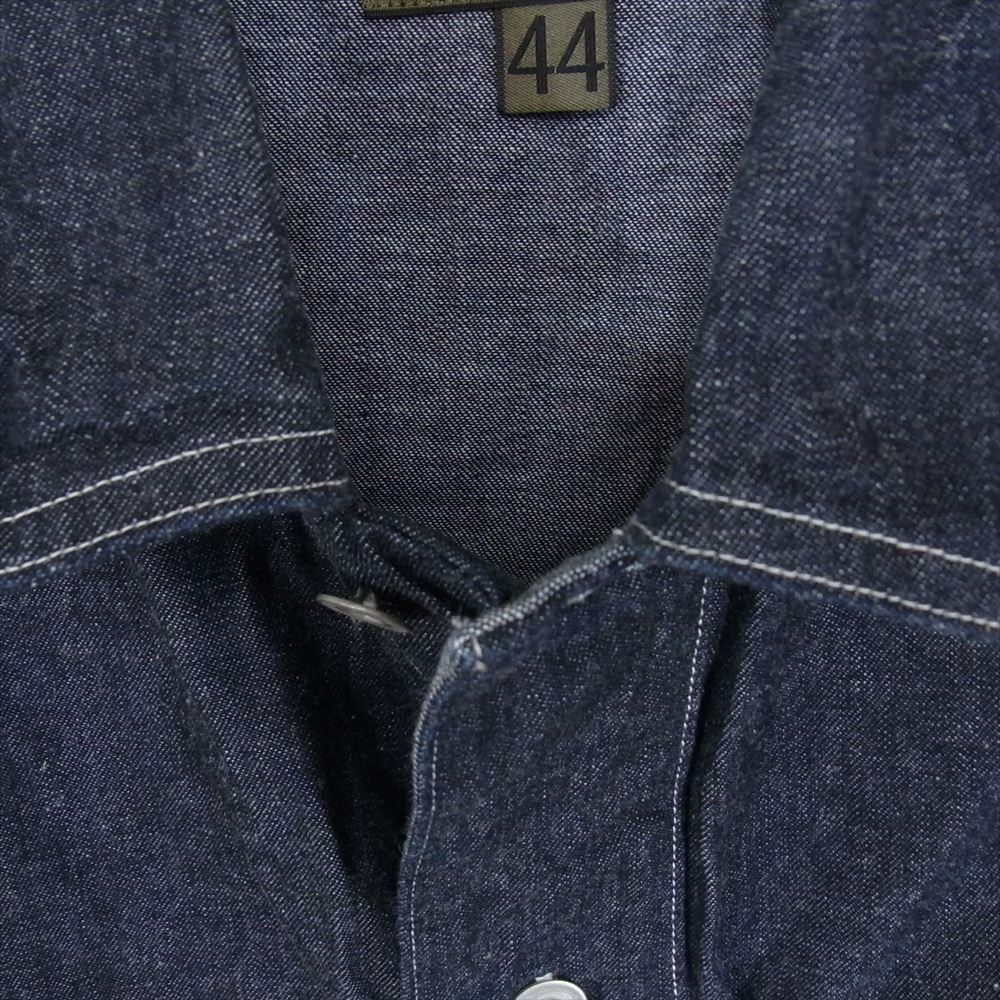 Nigel Cabourn ナイジェルケーボン 8037-00-10020 UTILITY SHIRT TYPE2 10OZ DENIM ユーティリティーシャツ タイプ2 インディゴブルー系 44【美品】【中古】