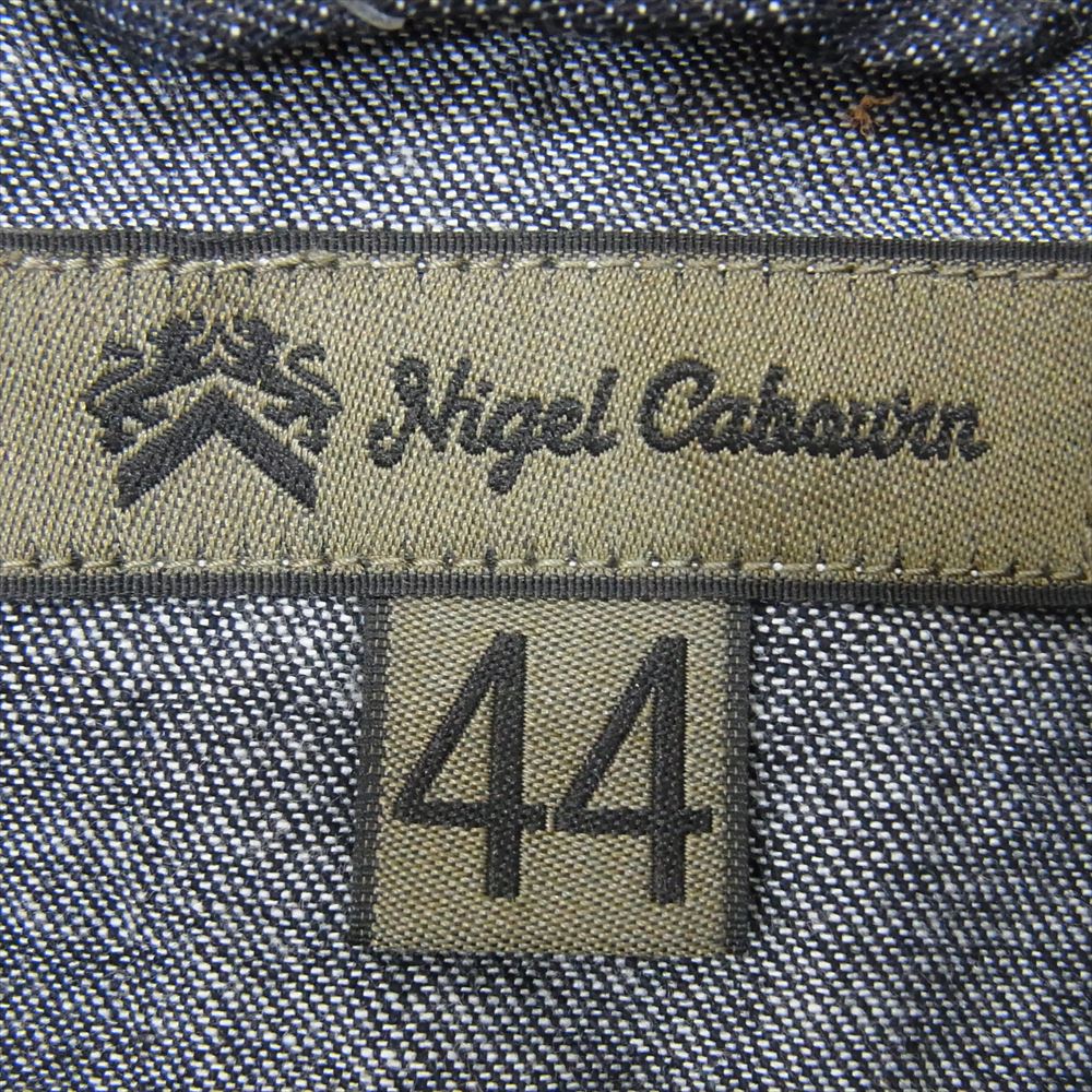 Nigel Cabourn ナイジェルケーボン 8037-00-10020 UTILITY SHIRT TYPE2 10OZ DENIM ユーティリティーシャツ タイプ2 インディゴブルー系 44【美品】【中古】