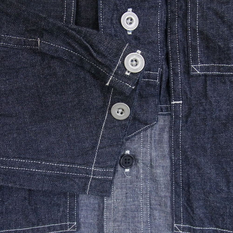 Nigel Cabourn ナイジェルケーボン 8037-00-10020 UTILITY SHIRT TYPE2 10OZ DENIM ユーティリティーシャツ タイプ2 インディゴブルー系 44【美品】【中古】