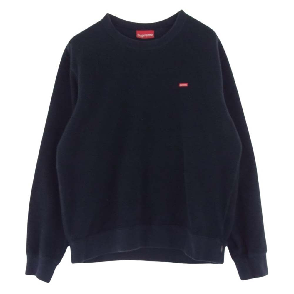 Supreme シュプリーム 18AW Polartec Small Box Crewneck Sweatshirt ポーラテック スモールボックスロゴ クルーネック スウェットシャツ プルオーバー ネイビー系 M【中古】