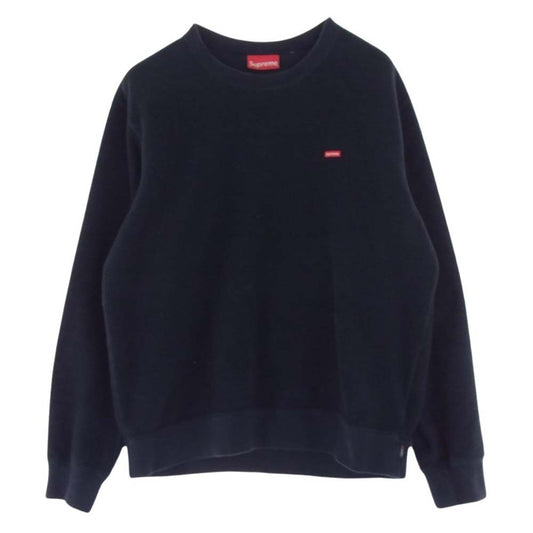 Supreme シュプリーム 18AW Polartec Small Box Crewneck Sweatshirt ポーラテック スモールボックスロゴ クルーネック スウェットシャツ プルオーバー ネイビー系 M【中古】