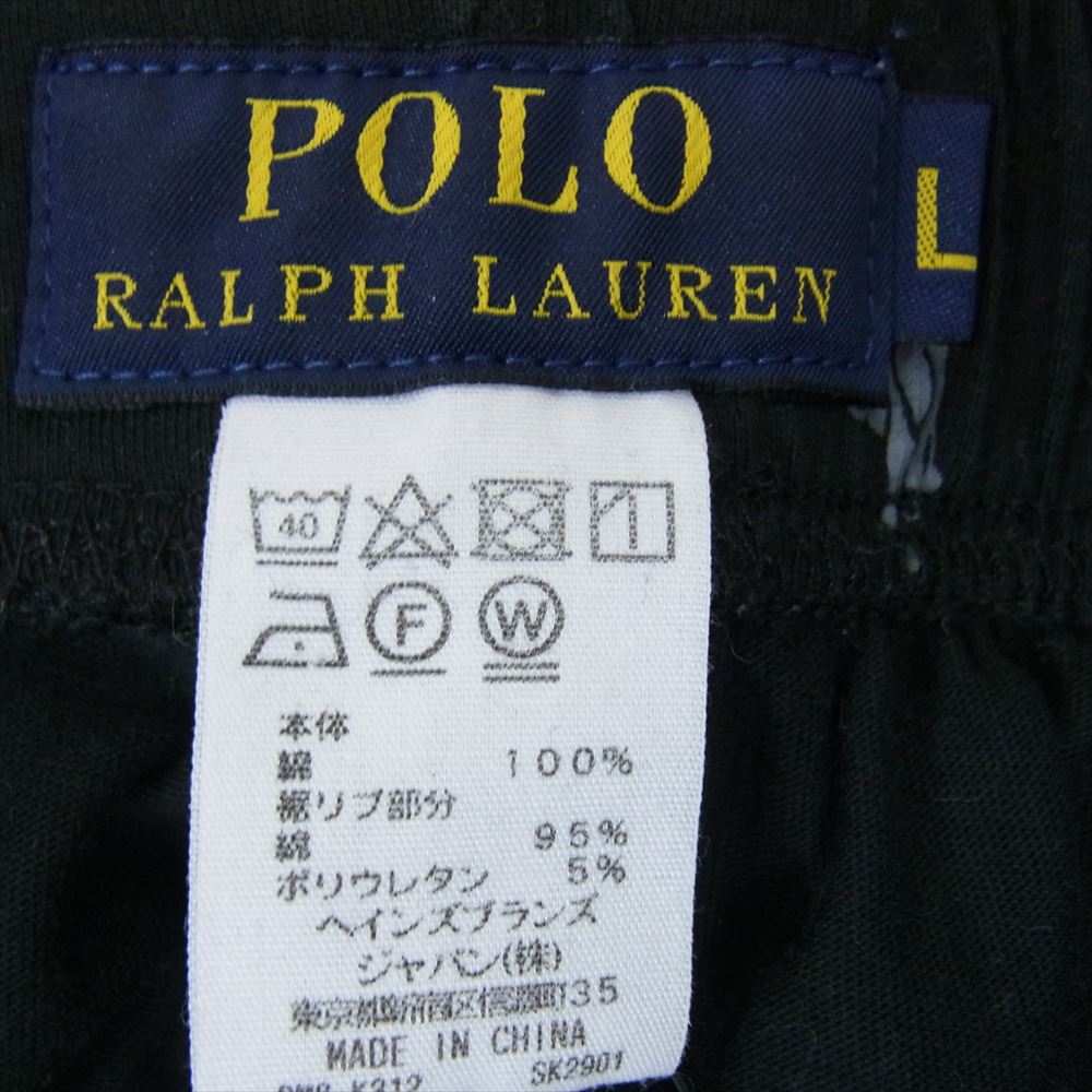 POLO RALPH LAUREN ポロ・ラルフローレン 総柄 イージーパンツ ブラック系 L【中古】