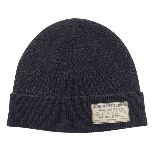RRL ダブルアールエル ブラックインディゴ ビーニー ニットキャップ グレー系 47cm【中古】