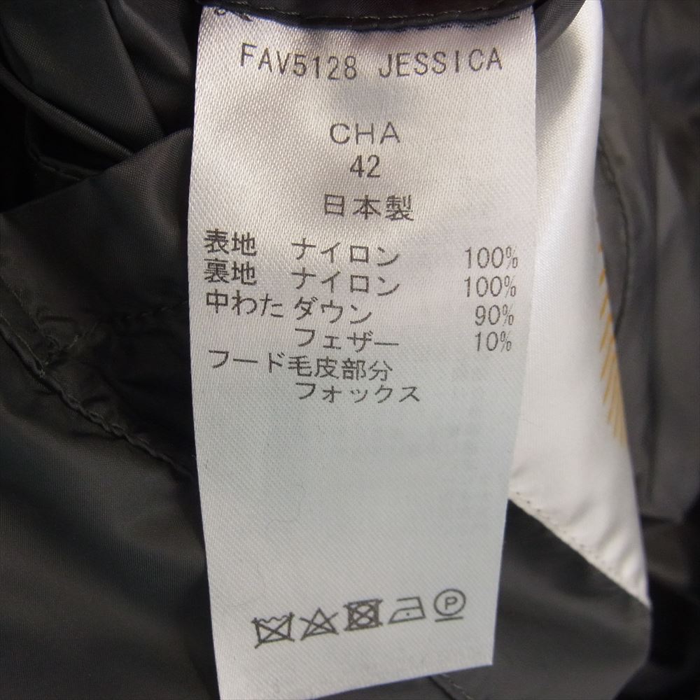 フェーバー FAV5128 JESSICA ジェシカ ファー ダウン コート ジャケット グレー系 42【中古】