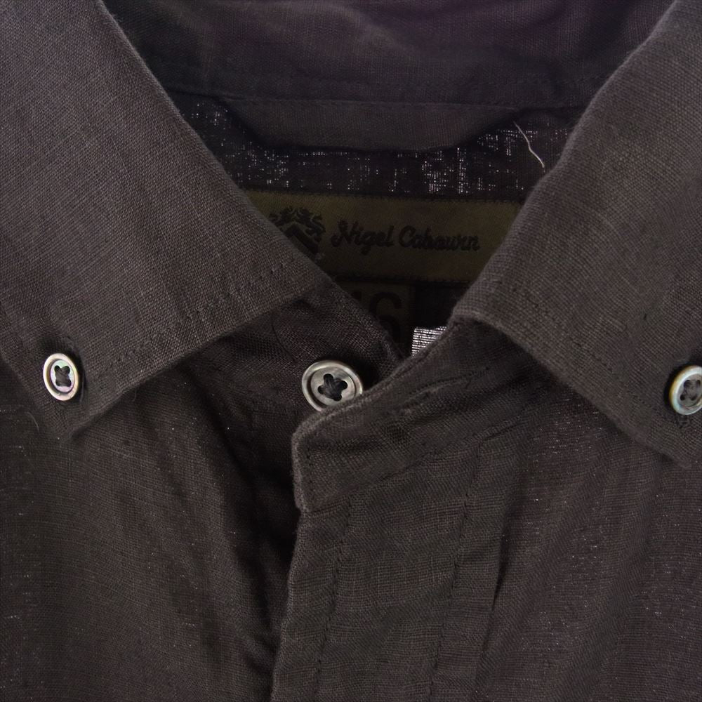 Nigel Cabourn ナイジェルケーボン 8046-00-10005 BRITISH OFFICER’S SHIRT TYPE2 ブリティッシュ オフィサーズ シャツ 長袖 チャコール系 46【新古品】【未使用】【中古】