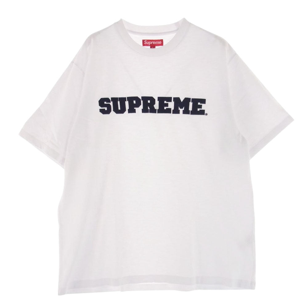 Supreme シュプリーム 23AW Collegiate S/S TOP カレジエイト ショートスリーブトップ Tシャツ  ホワイト系 L【中古】