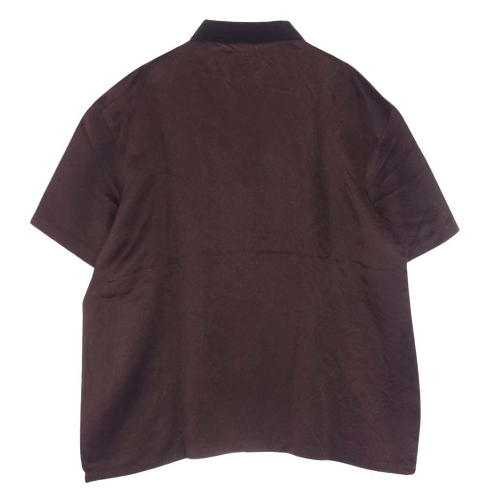 Supreme シュプリーム 22SS Satin Zip Up Work Shirt サテン ジップ アップ ワークシャツ　 ブラウン系 L【新古品】【未使用】【中古】