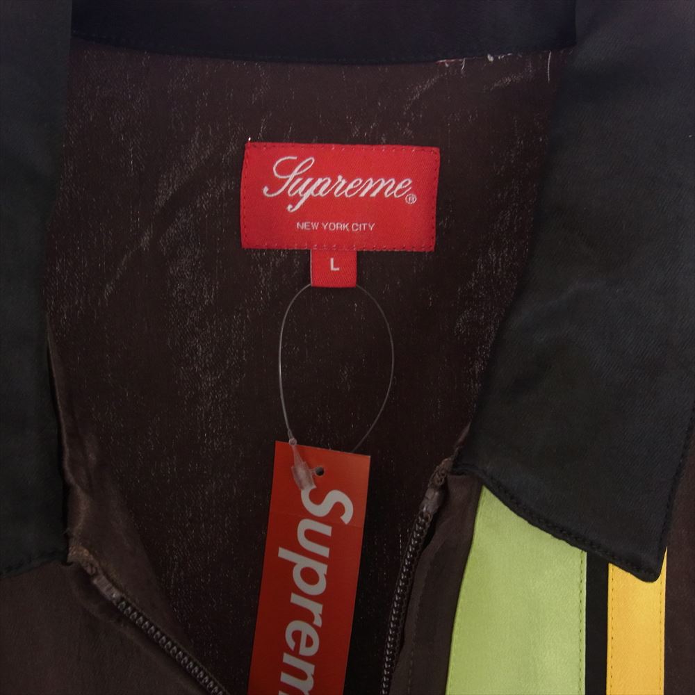 Supreme シュプリーム 22SS Satin Zip Up Work Shirt サテン ジップ アップ ワークシャツ　 ブラウン系 L【新古品】【未使用】【中古】