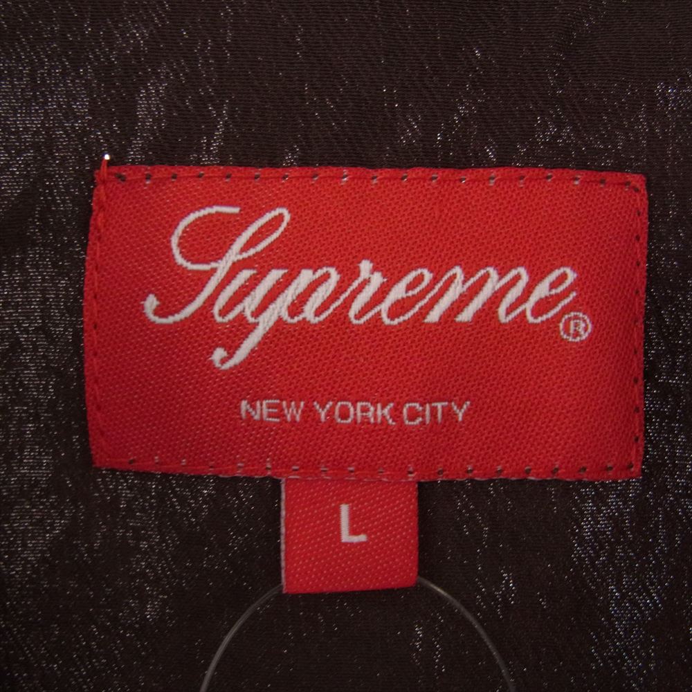 Supreme シュプリーム 22SS Satin Zip Up Work Shirt サテン ジップ アップ ワークシャツ　 ブラウン系 L【新古品】【未使用】【中古】
