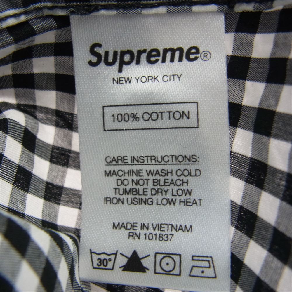 Supreme シュプリーム 21SS Gingham S/S Shirt ギンガム シャツ ブラック系 ホワイト系 M【新古品】【未使用】【中古】