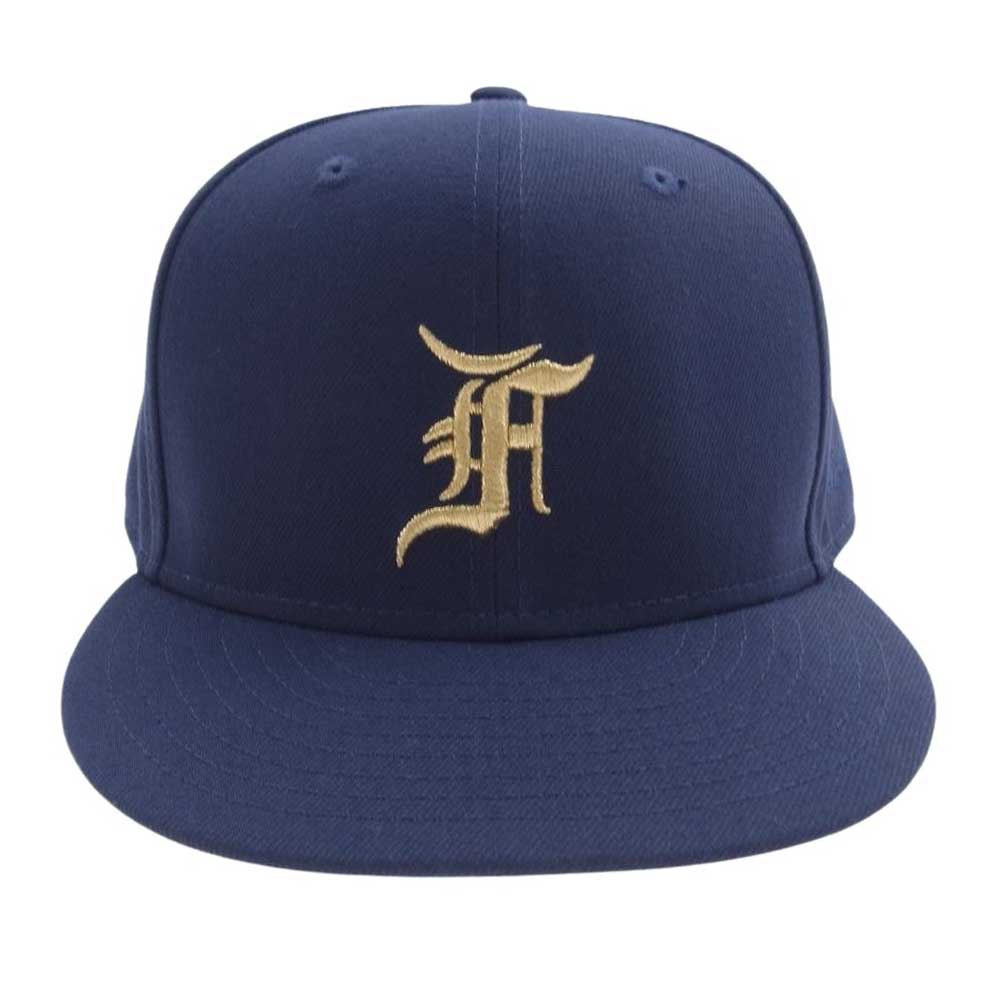 FEAR OF GOD フィアオブゴッド ESSENTIALS エッセンシャルズ × NEW ERA ニューエラ 59FIFTY ベースボール キャップ ネイビー系【極上美品】【中古】