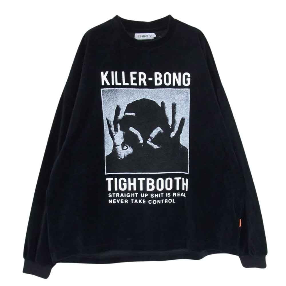 タイトブース プロダクション HAND SIGN VELOUR LS ハンドサイン ベロア ロングスリーブ カットソー ブラック系 L【中古】
