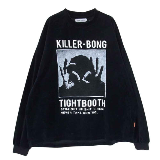 タイトブース プロダクション HAND SIGN VELOUR LS ハンドサイン ベロア ロングスリーブ カットソー ブラック系 L【中古】