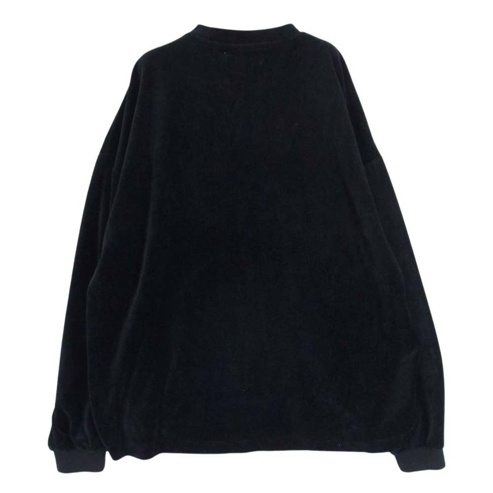 タイトブース プロダクション HAND SIGN VELOUR LS ハンドサイン ベロア ロングスリーブ カットソー ブラック系 L【中古】